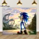 thumbnail image 3 of Fondo fotográfico para niños con pancarta de Sonic, decoración para fiesta de cumpleaños de niños, baby shower, fondo de tela de poliéster y vinilo con dibujos animados, 3 of 5