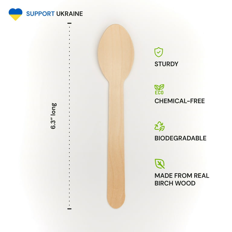 HERLLY Compostable Spoons,300 Disposable Spoons for Party,Large  Biodegradable Spoons Eco Friendly Durable and Heat Resistant,Alternative to  Plastic
