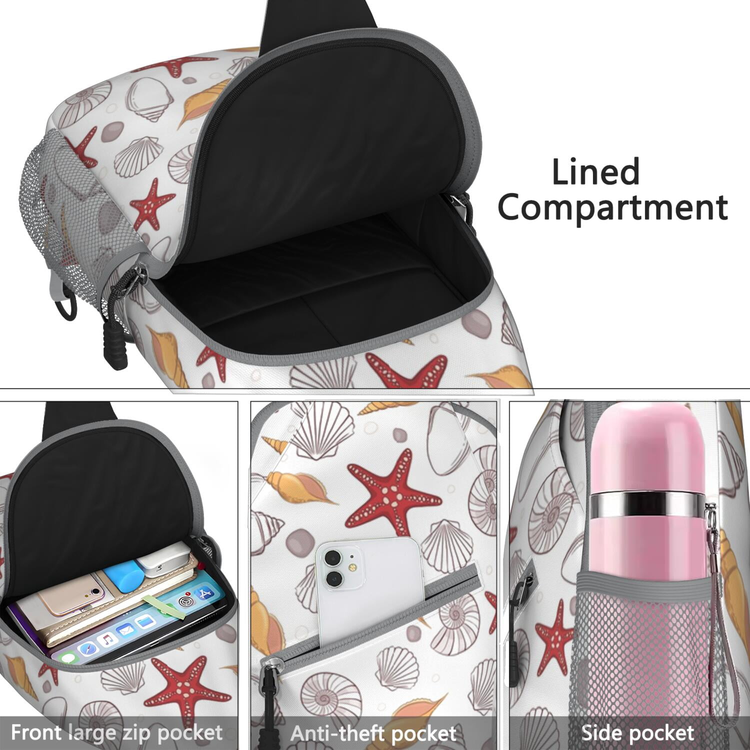 Anchor Crossbody Bag for Men & Women - Vintage Ocean Inspired Anti-Theft Shoulder Backpack - Spacious & Organized Travel-Ready Bag for Biking, Climbing