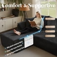 thumbnail image 4 of Kelyda 130'' U Shaped Sectional Couches, Modern Deep Seat Foam Boneless Cloud Sofa for Living Room Black, 4 of 8