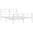 thumbnail image 3 of vidaXL Metal Bed Frame with Headboard and Footboard White 135x190 cm Double, 3 of 5