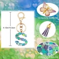 thumbnail image 4 of (S) Llavero mariposa con borla azul A-Z lindo llavero coche cartera mochila, 4 of 9