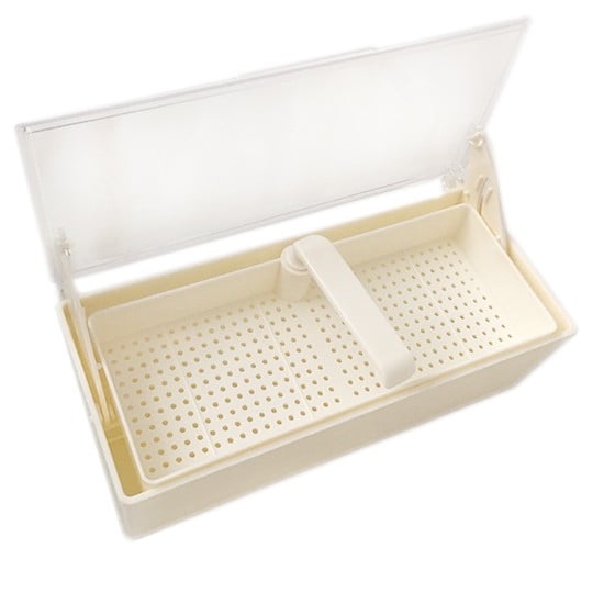 Plasdent 208GST-WH White Tray with Clear Lid 10-3/8L x 4W x 3.25H