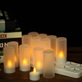 thumbnail image 4 of Velas LED recargables con control remoto, 12 piezas, luz cálida intermitente, ideales para decoración de bodas, Navidad y cenas elegantes. Incluyen copas esmeriladas y base de carga. Seguras y, 4 of 6