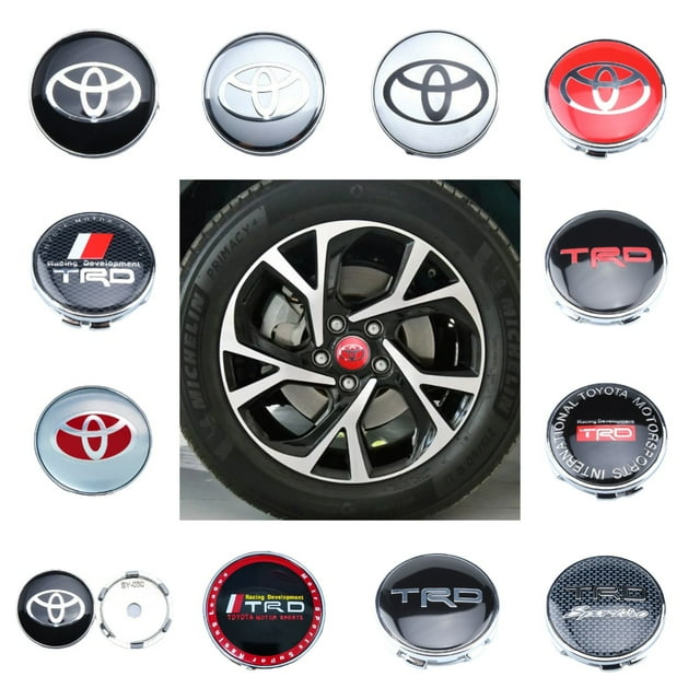 4Pcs 60mm Car Wheel Center Hub Cap Rim Cover For Corolla RAV4 LEVIN Yaris C-HR Camry Prado Prius Car Auto Accessories 60mm 4pcs