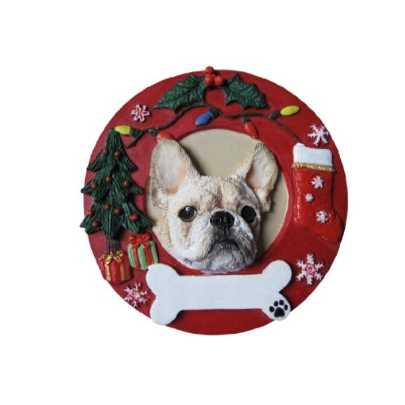 French Bulldog White Doghouse Ornament Hand Painted Easily Personalized