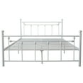 thumbnail image 3 of SYNGAR White Metal Platform Bed Frame Full Size With Vintage Headboard and Footboard, Steel Legs, Underbed Storage, Strong Slat Support, No Box Spring Needed, Noise Free, 3 of 10