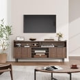 thumbnail image 2 of YUSAZENS Fluted TV Stand for 70-Inch TV, Boho Entertainment Center with Sliding Doors & Adjustable Shelves, Wooden Media Console, 2 of 7