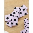 thumbnail image 4 of Franhais Baby Girls 2Pcs Summer Outfits, Sleeveless Dots Print Shirred Romper + Headband Set, 4 of 9