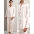 thumbnail image 5 of DARING DIVA Men's 2-Piece Homewear Button Down Long Sleeve Shirt 2XL Champagne, 5 of 6