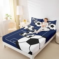thumbnail image 4 of Feelyou Est Football Sleep Twin Sheet Sets, Monogrammed Z Blue Bedding, 3-Piece, 4 of 7