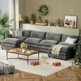 thumbnail image 5 of Furmax 4 Seats U-Shaped Cloud Couch Sectional Sofa with 2 Movable Ottomans for Living Room, Fabric Convertible Modular Couch, Gray, 5 of 7