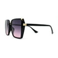 thumbnail image 4 of Womens Metal Bridge Oversize Rectangle Butterfly Diva Sunglasses Black Purple Pink, 4 of 4