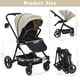 thumbnail image 2 of Cochecito plegable para bebé con asiento alto, carrito convertible para recién nacido y niño pequeño, respaldo reversible, cesta y portavasos, 2 of 7
