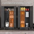 thumbnail image 6 of 71" Tall Metal Armoire Wardrobe Closet, Clothing Storage Cabinet, Freestanding Wardrobe Cabinet with 4 Adjustable Shelves for Bedroom, Office, Garage, 6 of 15