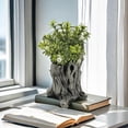 thumbnail image 4 of Artificial Driftwood Flower Pots Natural Flower Pots Bucket Rustics Stumps Planter Flower Arrangement for Home Decors slate gray, 4 of 5