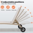 thumbnail image 2 of Pellebant  2PCS Outdoor Adjustable Chaise Lounge Chair with Wheels - N/A White&Gray&Blue, 2 of 5