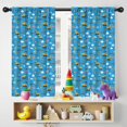thumbnail image 5 of Blackout Kids Curtains,Cartoon Construction Vehicles Clouds Blue Pattern Childrens Insulated Curtains Set Of 2,Bedroom Essentials,Toddler Room Decor 42"x54", 5 of 5