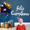 thumbnail image 4 of Kit de globos metálicos con letras cursivas Feliz Cumpleaños color Plata, 4 of 6