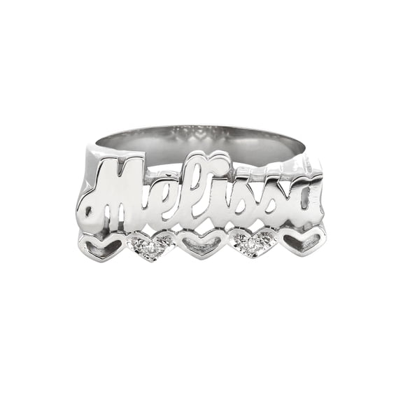 14K White Gold Name Ring | Appx. 5.2 Grams