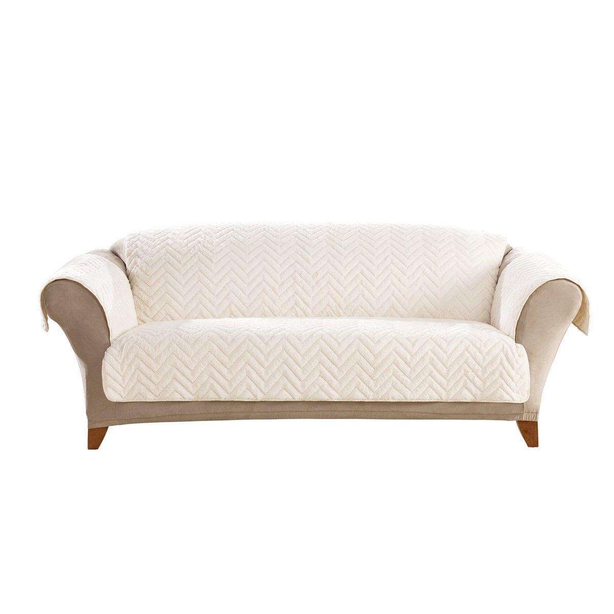 SureFit Quilted Faux Fur Couch Cover