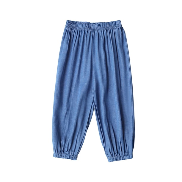Odeerbi 1-9 Años Niños Niñas Jogger Jeans Lindo Pantalones de Vaquero Suave Color Sólido Pantalones de Ocio Con Bolsillo