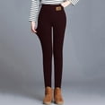 thumbnail image 5 of Women's Winter Thermal Casual Pants High Waist Elastic Leggings Solid Warm Workout Capris Trousers Comfortable Fit Comfortable Sweatpants for Women Relaxed Fit Pant, 5 of 7