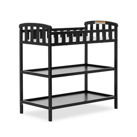 Dream On Me Emily Changing Table, Comes With 1" Changing Pad, Portable Changing Station, Black