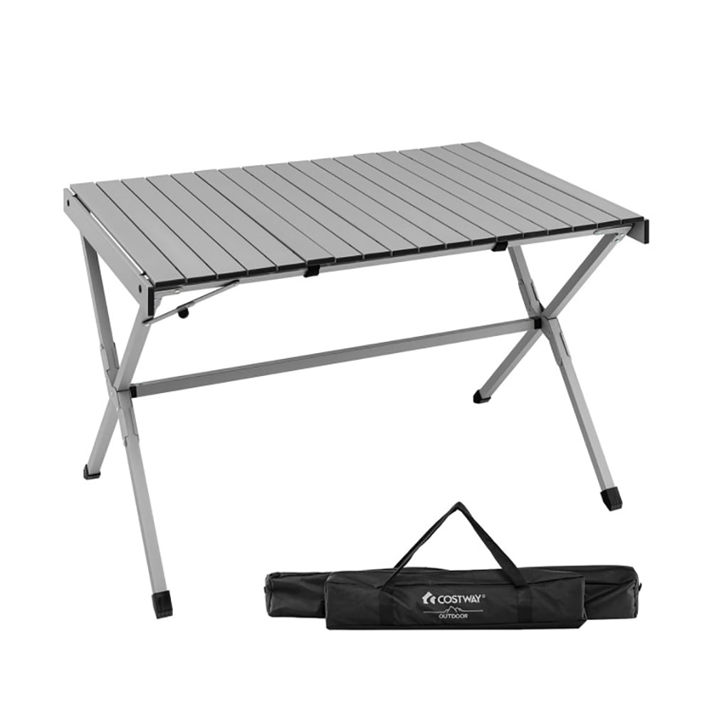 Aimee Lii 4-6 Person Portable Aluminum Camping Table with Carrying Bag, Camp Tables PorTable Foldable, Gray Aimee Lii 4-6 Person Portable Aluminum Camping Table with Carrying Bag, Camp Tables PorTable Foldable, Gray