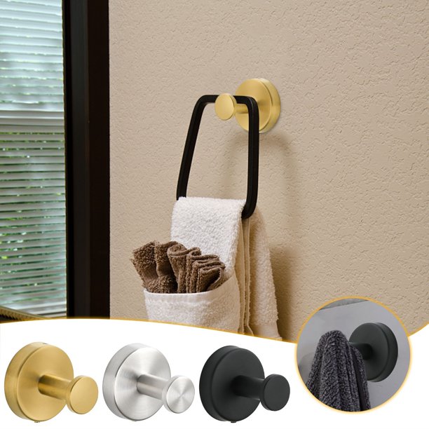 Gancho de Pared de Acero Inoxidable | Perchero Inoxidable para Abrigos y Toallas para Baño, Armario y Puerta | Gancho Metálico Resistente para Ropa de Fácil Instalación