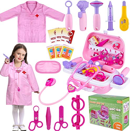 TEPSMIGO Toy Doctor Kit for Girls, 22 Piece Kids Pretend Play Toys