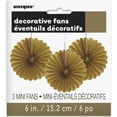 thumbnail image 3 of 6" Mini Gold Tissue Paper Fan Decorations, 3ct, 3 of 5