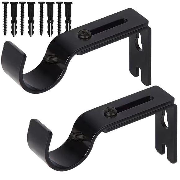 Soportes para barra de cortina Boxdljh Premium, 1 pulgada, 2 unidades, color negro