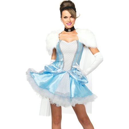 Leg Avenue Women's 4 Piece Slipper-Less Sweetie Princess Costume, Blue/White,