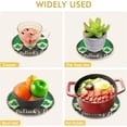 thumbnail image 5 of FREEAMG St.Patrick's Day Cute Gnome Heat Resistant Trivets Potholders 2PCS,Round Cotton Weave Handmade Pot Holder, Non-Slip Hot Mats Kitchen Dining Plate Mat, 5 of 7