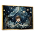 thumbnail image 2 of Designart "Haven of Childhood Memories in Blue II" People Framed Wall Art - Traditional Blue Nursery Entryway Framed Wall Art, 2 of 6