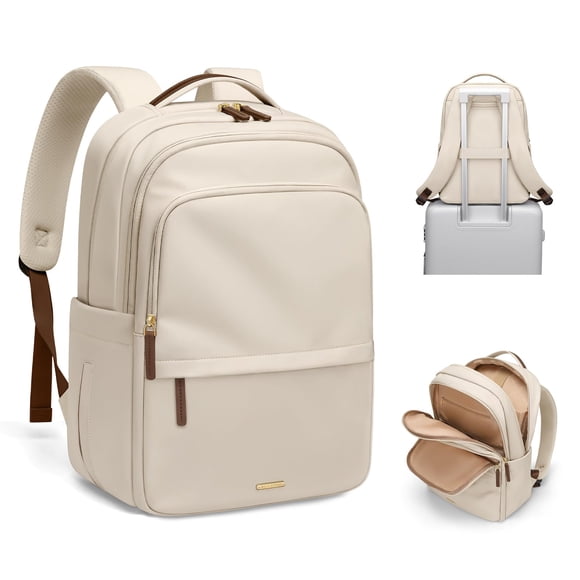 Multifunctional Laptop Backpack for Work Travel Leisure Water-Resistant Multiple Compartments Business Backpack for Women Fits 15.6 Inch No