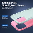 thumbnail image 2 of for iPhone 11 Pro Max Case, Phone Case Heavy Duty 2 in 1 Full Body Rugged Shockproof Hybrid Hard PC Soft TPU Bumper Drop Protective Girls Women Boy Men Covers for iPhone 11 Pro Max, Green+Pink, 2 of 7