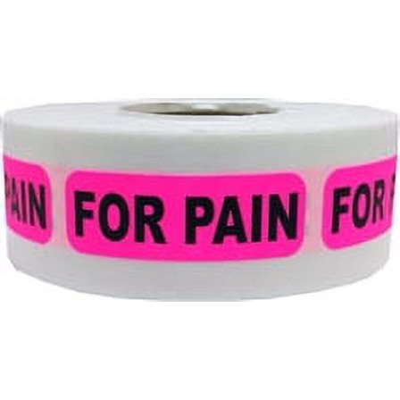 "FOR PAIN" Pharmacy Stickers | 0.5 x 1.5" Inches Wide | 500 Pack