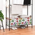 thumbnail image 3 of Yayeee Foldable Storage Basket for Shelves with Handles Set of 2 Waterproof Cloth Bins, Red Vegetables Pattern, 3 of 7