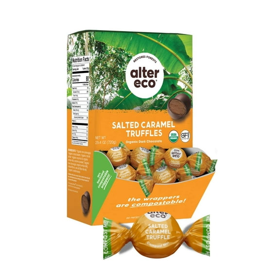 Pack of 60, Alter Eco Salted Caramel Truffles, 0.42 oz