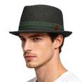 thumbnail image 3 of Lispipm Summer Mesh Pork Pie Hat for Men Women Roll Brim Retro Party Cap Travel Beach Sun Hats Classic Outdoor Breathable Caps Green, 3 of 4