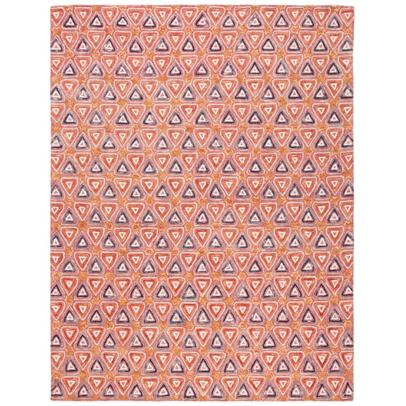 SAFAVIEH Trace Salazar Geometric Area Rug, Red/Navy, 8' x 10'