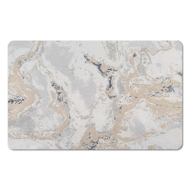 Luxurious 20x32 inch Marble Bath Rug Runner – Non-Slip Long Bathroom Mat, Soft & Modern Microfiber, Perfect Floor Rug for Tub & Shower, Machine-Washable