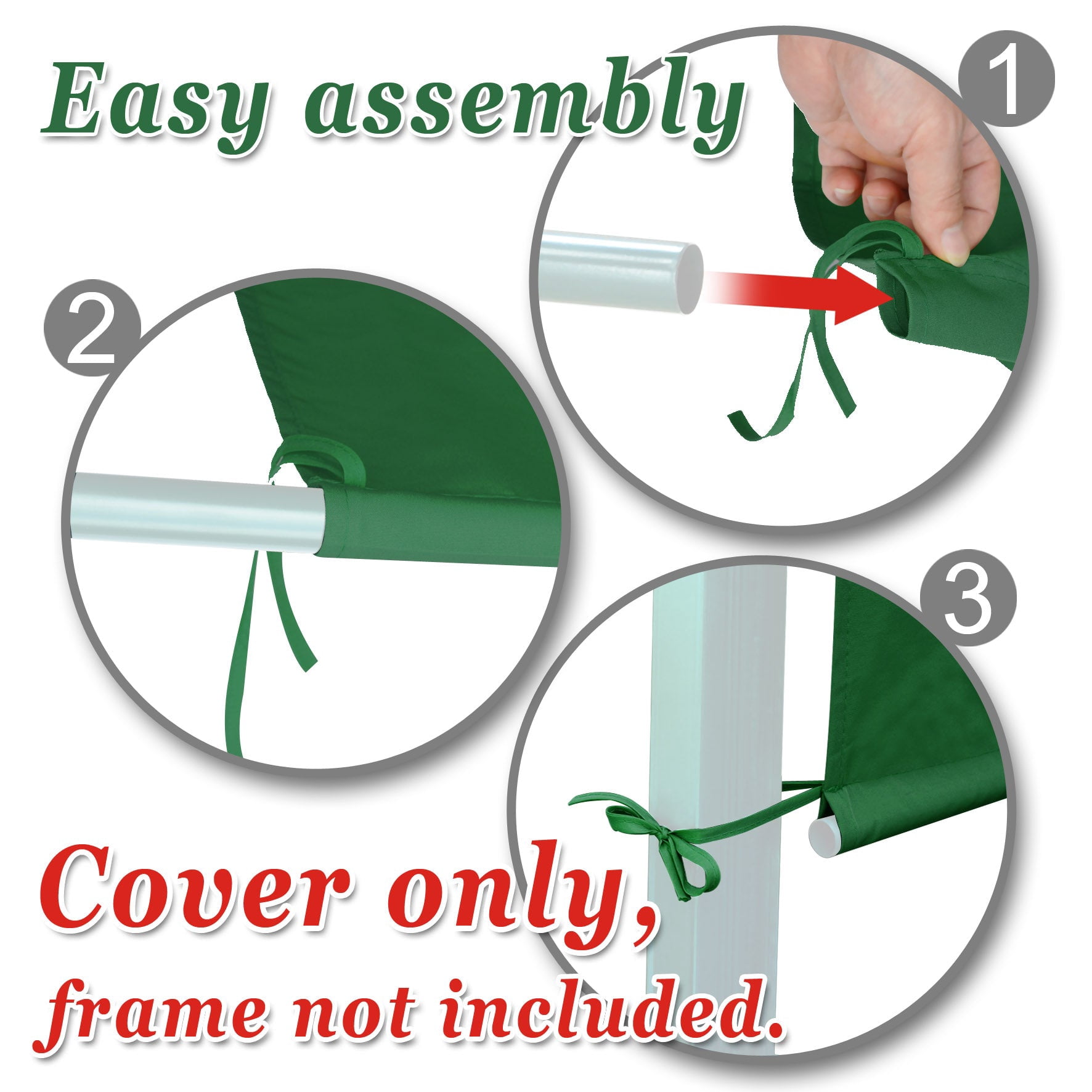 SUNNYOUTDOOR 17x 6.7 Ft Pergola Replacement Canopy Universal Pergola Canopy Replacement Top Cover for Pergola Structure, Frame NOT included (Green)