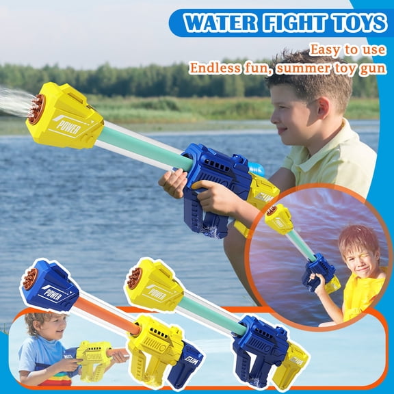 Kiddiway Beach Water Gun with Tube - Random Hose Color, Large Capacity Squirt Toy for Pool and Beach Play, Great Travel Beach Toy,Blue