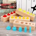thumbnail image 3 of Juego De Bloques De Cilindros De Madera, Cilindro De Base Colorido, Juguete De Aprendizaje Temprano Para Niños, Juguete Sensorial De Madera, Regalo Para Bebé Guardurnaity FN005750-00, 3 of 6
