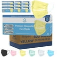 thumbnail image 1 of Litepak Premium Disposable Face Masks (500 Masks (10 Boxes), Yellow), 1 of 7