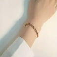 thumbnail image 3 of HOOUN Fashion Ladies Twist Bracelet Stainless Steel Rope Chain Bracelet For Gifts 19cm-Gold, 3 of 6