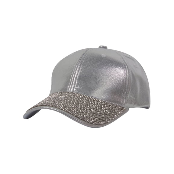 Top Headwear Shiny Studded Baseball Cap - Silver